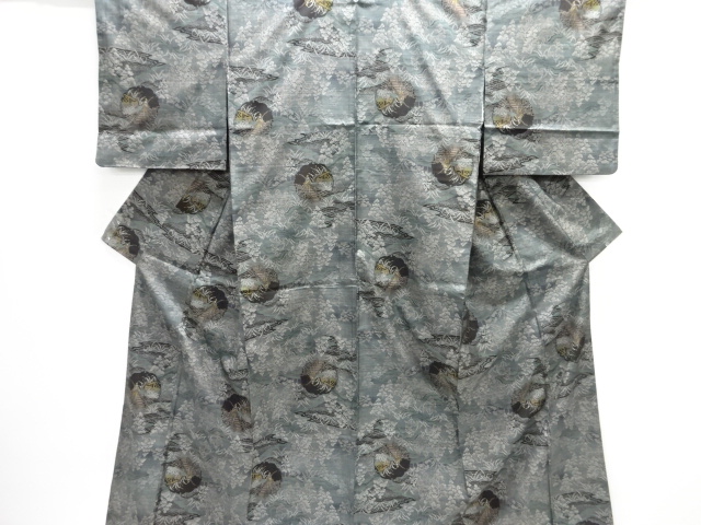 JAPANESE KIMONO / DORO OSHIMA TSUMUGI / WOVEN SNOWFLAKE / 9MARUKI